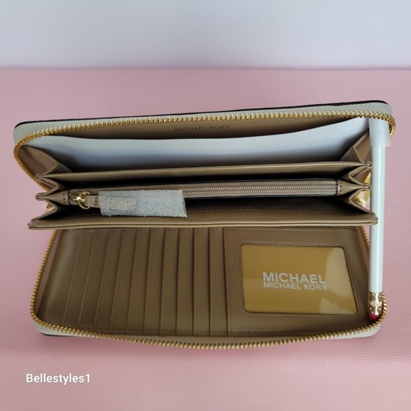 MICHAEL KORS Jet Set Travel Continental Signature Logo Colorblock Stripe Wallet - Picture 14 of 16